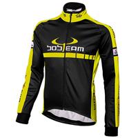 Fietsjas, BOBTEAM COLORS winterjack zwart-neongeel Thermojack, voor heren, Maat