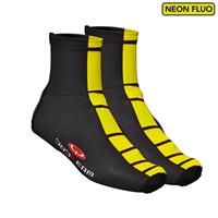 Fietsoverschoenen, BOBTEAM COLORS thermo-overschoenen, zwart-neon overschoenen,