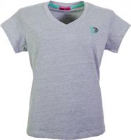 V-Neck T-Shirt Dames - Midden grijs gemêleerd