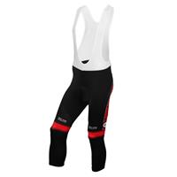 Wielerbroek, BOBTEAM kniebroek met bretels zwart-rood kniekoersbroek, voor