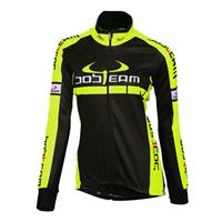 Fietsjas, BOBTEAM COLORS dames winterjack zwart-neon geel dames thermofietsjack,