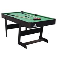 Cougar Hustle Xl Pooltafel 6ft Inklapbaar Zwart / Groen Inklapbare Biljarttafel Incl. Accessoires