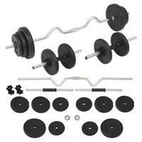 VIDAXL Langhantel- Und Kurzhantelset 30 Kg
