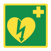 AED sticker 20x20 lichtgevend