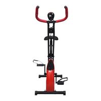 Hometrainer X-bike magnetisch met hartslagmeter zwart en rood
