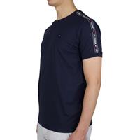 Tommy Hilfiger Schlafshirtarken-Schriftzug, Baumwolle, blau