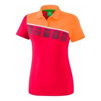 Erima 5-C Poloshirt Damen love rose/peach/white