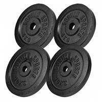 Gorilla Sports Hantelscheibenset 30 mm Schwarz 30 kg - 2 x 5 - 2 x 10 kg