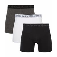Bamboo basics Herren Boxer Shorts RICO, 3er Pack - atmungsaktiv, Single Jersey, Schwarz/Weiß/Grau