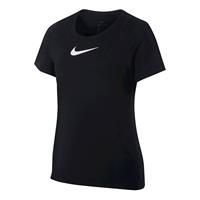 Nike Trainingsshirt, uni, für Mädchen, schwarz/weiß, schwarz / weiß