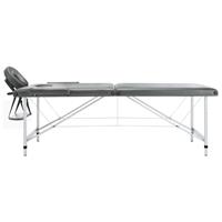 vidaXL Massagetafel met 2 zones 186x68 cm aluminium frame antraciet