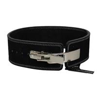 Powerlifting fitness riem lever zwart suede leer 