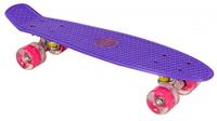 AMIGO skateboard met ledverlichting 55,5 cm paars/roze