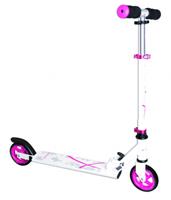 Muuwmi Scooter, faltbar, höhenverstellbar, ABEC 5, 125 mm, für Kinder, weiß-pink, OneSize