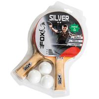 Fox TT tafeltennisset Silver 2 Star 23 cm hout/rubber 5 delig