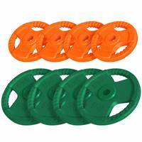 Gorilla Sports Hantelscheibenset 30/31mm Gummi Gripper 4x2,5 kg und 4x5 kg