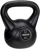 Avento kettlebell 12 kg zwart/grijs