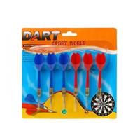 6x Dartpijlen rood en blauw 11,5 cm sportief speelgoed - Dartpijlen