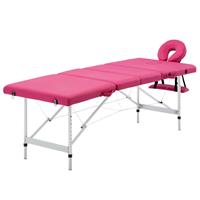 Massagetisch Klappbar 4 Zonen Aluminium  Rosa