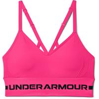 Damen Under Armour Seamless Low Long Heather Sport-BH Cerise / Cerise / Schwarz S