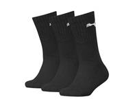 Puma Kinder Socken, 3er Pack - Sport Junior, Frottee-Sohle, Rippbündchen, Logo, Schwarz