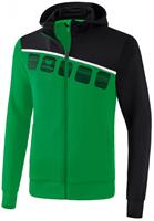erima 5-C Trainingsjacke mit Kapuze smaragd/black/white