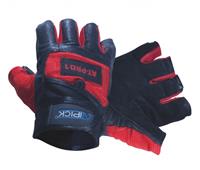 Atipick Fitness-handschuhe Leder/baumwolle Rot/schwarz 