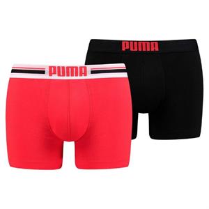 PUMA Boxershorts Logo 2-Pack - Rood/Zwart