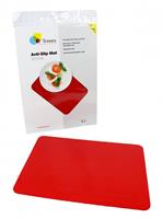 Tenura Antislip Mat Rechthoek-Rood Lengte 25,5 x Breedte 18,5 cm