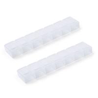 2x Medicijnen Doos/pillendoos 7 Daags Transparant 15 Cm - Drogisterij/persoonlijke Verzorging Accessoires