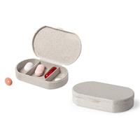 2x Medicijnen Doos/pillendoos 3-vaks Bamboevezel 6 Cm - Reisfor