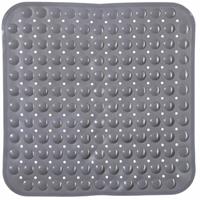 5Five Anti-slip badkamer douche/bad mat grijs 54 x 54 cm vierkant - Badmatjes