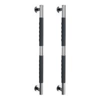 Wenko Edelstahl Wandhaltegriff Secura, 2er Set - Griff-Fläche: Anthrazit, Griff: Chrom - 