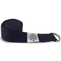 Spiru Katoenen Yoga Riem Donkerblauw met D-Ring - 270 cm