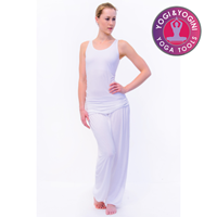 Yogabroek comfort flow wit M-L - Lycra - Viscose - Wit 