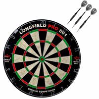 Longfield Games Dartbord Set Compleet Van Diameter 45.5 Cm Met 3x Black Arrow Dartpijlen Van 25 Gram porten Darts
