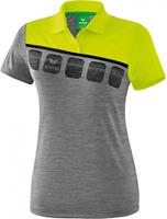 erima 5-C Poloshirt Damen grey melange/lime pop/black
