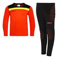 Uhlsport Keeperstenue Offense 23 - Oranje/Zwart/Fluo Yellow Kids