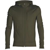 Icebreaker - Quantum III L/S Zip Hood - Merinovest, bruin/zwart