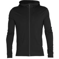 Icebreaker - Quantum III L/S Zip Hood - Merinovest, zwart