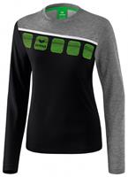 erima 5-C Longsleeve Damen black/greymelange/white