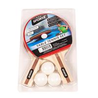 2x Tafeltennis batjes sport set met 3 ballen - Ping Pong spelen op kantoor of thuis