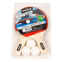 2x Tafeltennis batjes sport set met 3 ballen - Ping Pong spelen op kantoor of thuis