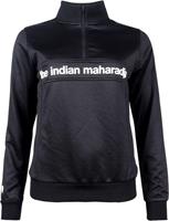 The Indian Maharadja Drill Top Women Poly Terry Half Zip Black