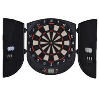 HOMCOM Elektronische Dartscheibe Dartboard Dart-set mit 6 Darts Schwarz+Orange 26 Spiele und 185 Trefferoptionen für 8 Spieler 46,5 x 4,4 x 50,5 cm