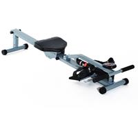 HOMCOM Rudergerät Rudermaschine mit LCD Fitnessgerät Ruderzugmaschine Heimtrainer, mit LCD Display, Stahl+PVC, Grau, 130x47,5x67cm