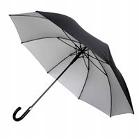 golfparaplu 93 x 120 cm polyester/fiberglass zwart/zilver