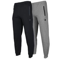 Donnay Donnay Heren - 2-Pack - Joggingbroek Jack - Zwart & Zilvergrijs