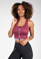 Gorilla Wear Mesa Zip Front Crop Top - Bordeauxrood - XS