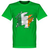 Retake Ierland Ripped Flag T-Shirt - Groen - Kinderen - 10 Years